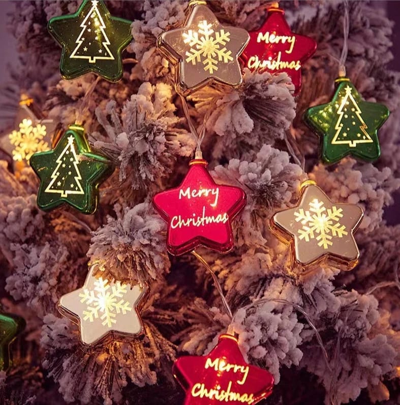 luces decorativas en forma de estrellas