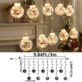 guirnalda navideña led con bolas decorativas — adornos con Árbol o santa claus